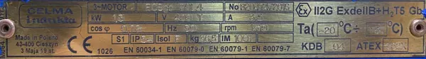 Silnik elektryczny 1,5kW 1410obr. 3fazowy INDUKTA Ex - zdjęcie 2