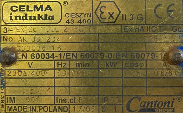 Silnik elektryczny 3kW 2905obr. 3fazowy INDUKTA - zdjęcie 2