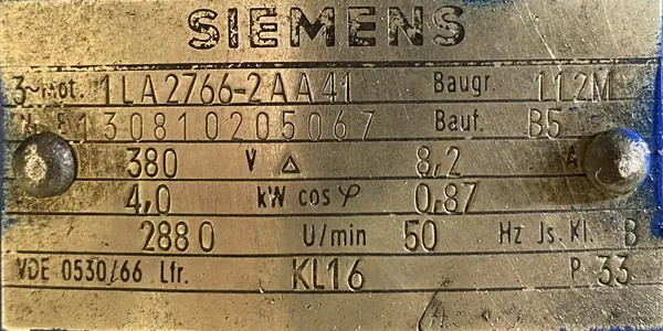 Silnik elektryczny 4kW 2880obr. 3fazowy SIEMENS - zdjęcie 2