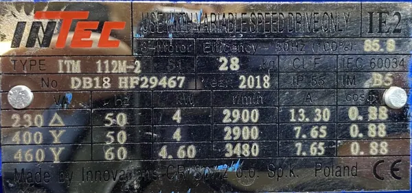 Silnik elektryczny 4kW 2900obr. 3fazowy IE2 - zdjęcie 2