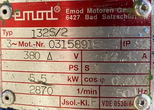 Silnik elektryczny 5,5kW 2870obr. 3fazowy - zdjęcie 2