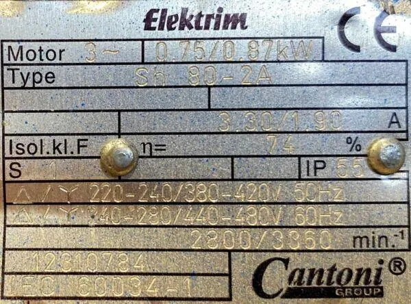 Silnik elektryczny 0,75kW 2800obr. 3fazowy - zdjęcie 2