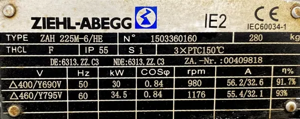 Silnik elektryczny 30kW 980obr. 3fazowy IE2 - zdjęcie 2