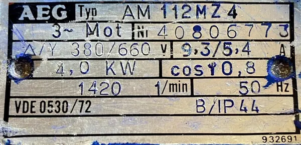 Silnik elektryczny 4kW 1420obr. 3fazowy B5 - zdjęcie 2