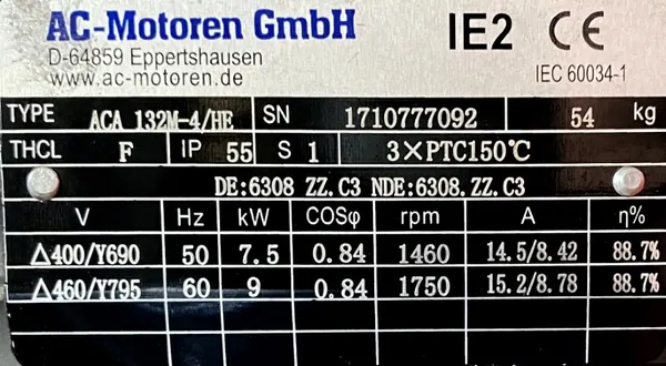 Wentylator / dmuchawa 7,5kW 1460obr. - zdjęcie 3