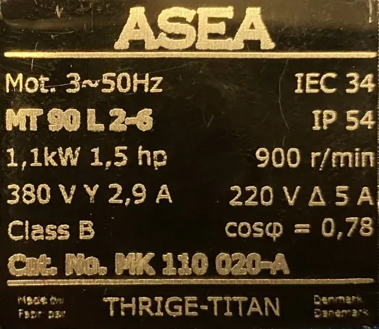 Silnik elektryczny 1,1kW 900obr. 3fazowy - zdjęcie 2