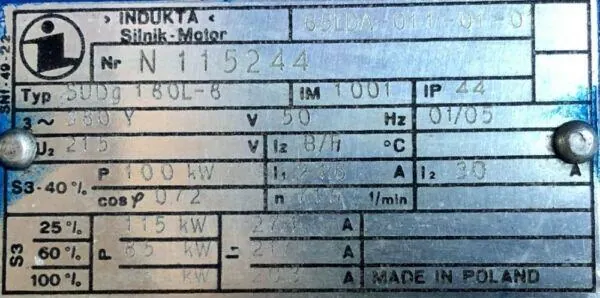 Silnik pierścieniowy dźwigowy SUDg 180L-8 11kW 715obr. - zdjęcie 2