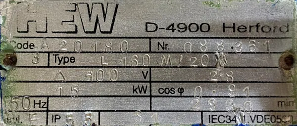 Silnik elektryczny 15kW 2930obr. 3fazowy 160B3 - zdjęcie 2