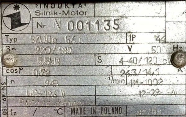 Silnik pierścieniowy dźwigowy SZUDe 56i 5,5kW 945obr. - zdjęcie 2