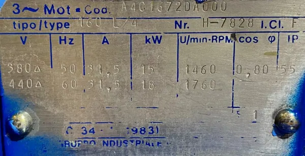 Silnik elektryczny 15kW 1460obr. 3fazowy 160B5 - zdjęcie 2