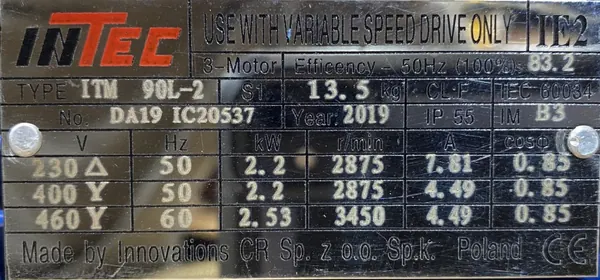 Silnik elektryczny 2,2kW 2875obr. 3fazowy IE2 B3 - zdjęcie 2
