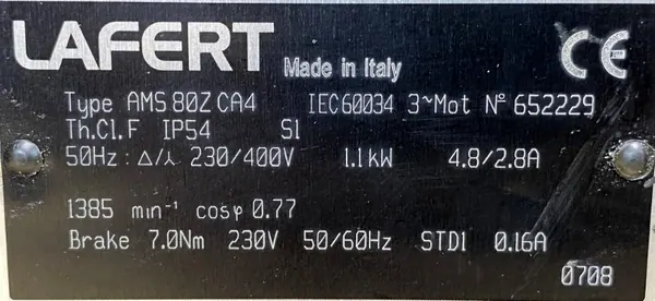 Silnik elektryczny 1,1kW 1385obr. 3fazowy HAMULEC - zdjęcie 2