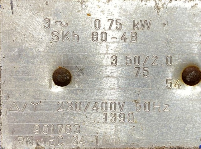 silnik elektryczny 0,75kW 1390obr. 3fazowy BESEL - zdjęcie 2