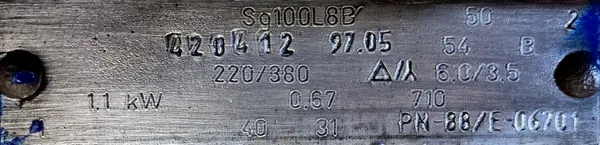 Silnik elektryczny 1,1kW 710obr. 3fazowy Tamel - zdjęcie 2