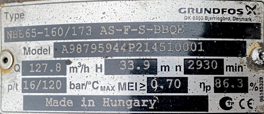 pompa GRUNDFOS NBE65-160/173 AS-F-S-BBQE - zdjęcie 2