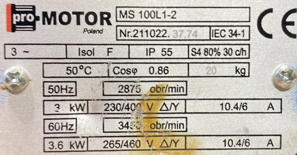 Silnik elektryczny 3kW 2875obr. 3fazowy - zdjęcie 2