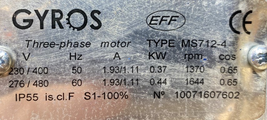 motoreduktor / przekładnia 0,37kW 27obr. 3fazowy - zdjęcie 2