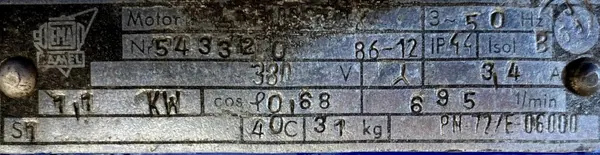 Silnik elektryczny 1,1kW 695obr. 3fazowy Tamel - zdjęcie 2