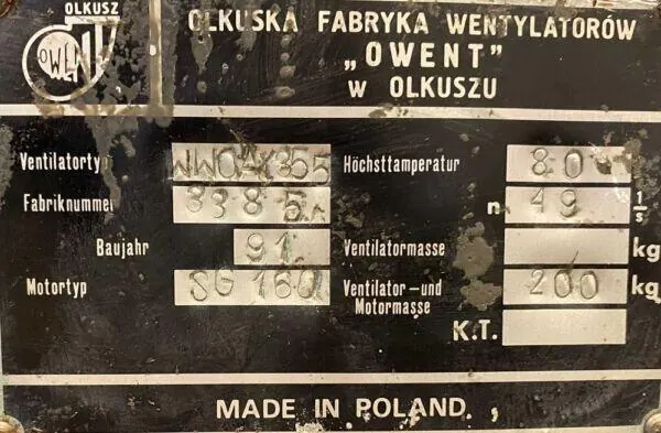 Wentylator / dmuchawa 11kW 2900obr. - zdjęcie 3