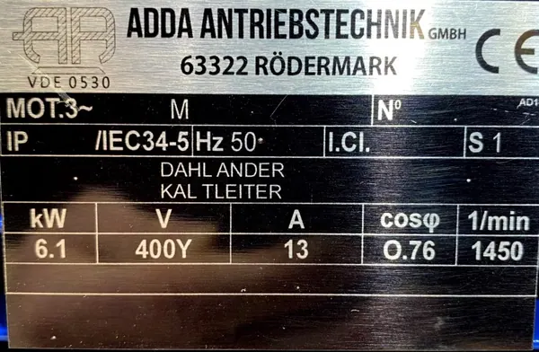 Silnik elektryczny 6,1kW 1450obr. 3fazowy - zdjęcie 2