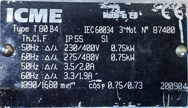 Silnik elektryczny 0,75kW 1390obr. 3fazowy - zdjęcie 2