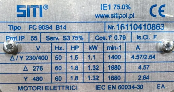 Silnik elektryczny 1,1kW 1400obr. 3fazowy - zdjęcie 2