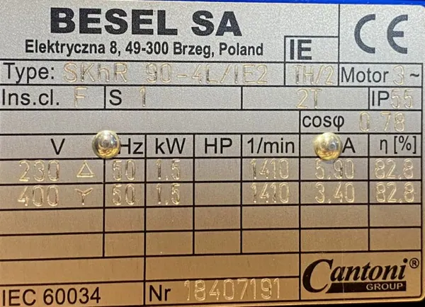 Motoreduktor / przekładnia 1,5kW 18obr. - zdjęcie 2