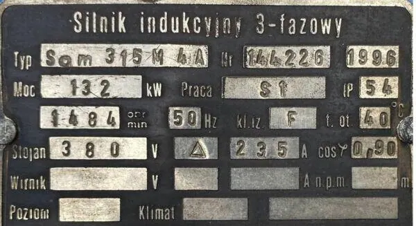 Silnik elektryczny 132kW 1484obr. 3fazowy - zdjęcie 2