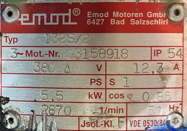 Motoreduktor / przekładnia 5,5kW 191obr. - zdjęcie 2