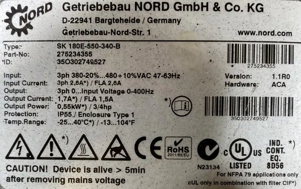 Falownik NORD do silnika 0,55kW 400V - zdjęcie 2