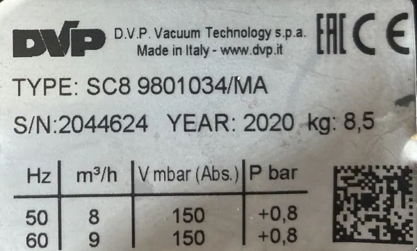 Pompa próżniowa 0,25kW 2800obr. 1fazowa 230V DVP - zdjęcie 2