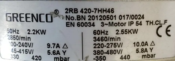 Wentylator bocznokanałowy 2,2kW 2850obr. 3fazowy - zdjęcie 2