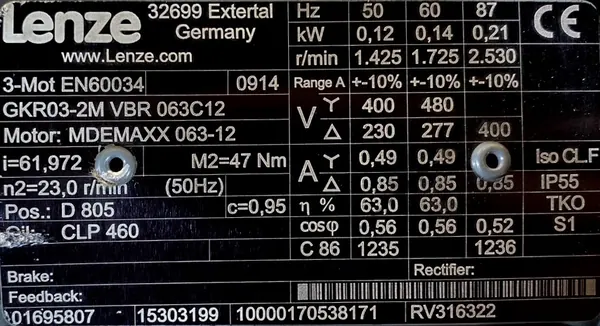Motoreduktor / przekładnia 0,12kW 23obr. 3fazowy Lenze - zdjęcie 2