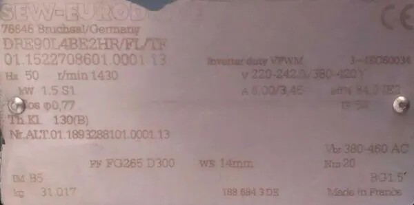 Motoreduktor / przekładnia 1,5kW 16obr. HAMULEC SEW - zdjęcie 2