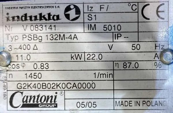 Silnik elektryczny 11kW 1450obr. 3fazowy INDUKTA - zdjęcie 2