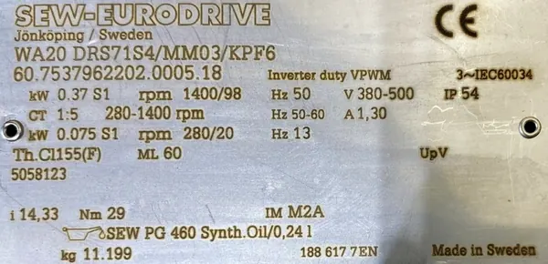 Motoreduktor / przekładnia 0,075-0,37kW 20-98obr. 3fazowy SEW - zdjęcie 2