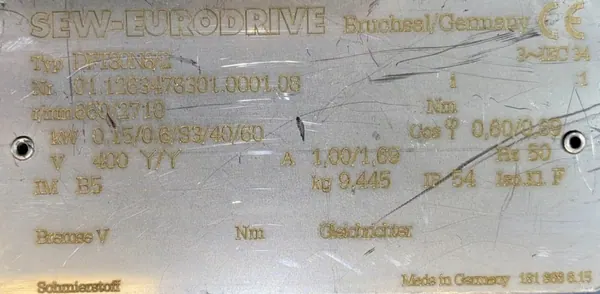Silnik elektryczny 0,15/0,6kW 660/2710obr. 3fazowy SEW DO REDUKTORA - zdjęcie 2