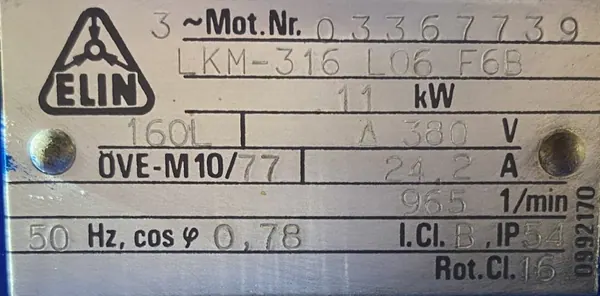 Silnik elektryczny 11kW 965obr.  3fazowy - zdjęcie 2