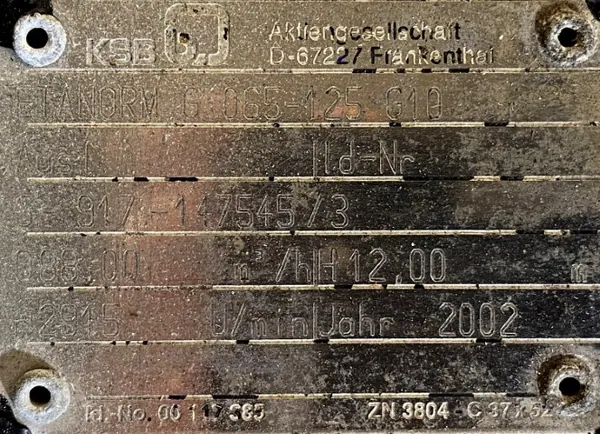 Pompa KSB 5,5kW 2925obr. - zdjęcie 3