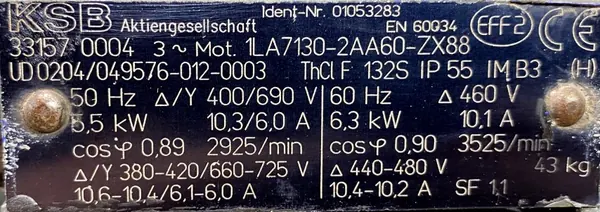 Pompa KSB 5,5kW 2925obr. - zdjęcie 2
