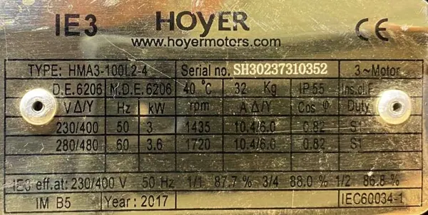 Silnik elektryczny 3kW 1435obr. 3fazowy IE3 - zdjęcie 2