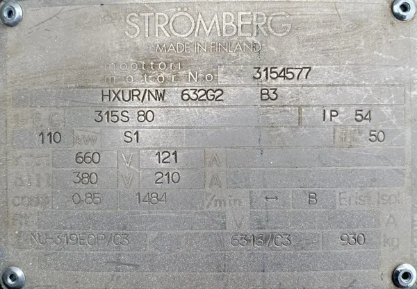 Silnik elektryczny 110kW 1484obr. 3fazowy - zdjęcie 2