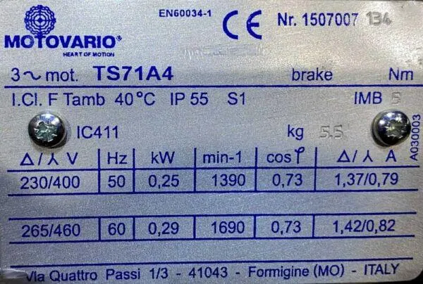 Silnik elektryczny 0,25kW 1390obr. 3fazowy - zdjęcie 2