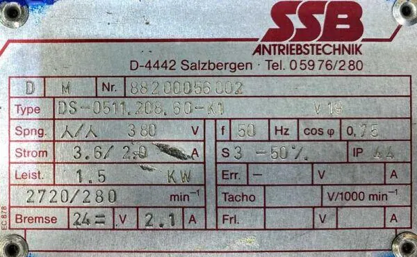 Silnik elektryczny 1,5kW 280/2720obr. 3fazowy HAMULEC - zdjęcie 2