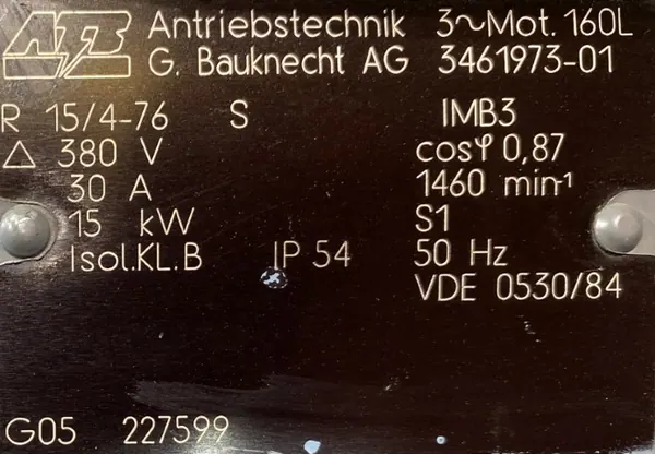 Silnik elektryczny 15kW 1460obr. 3fazowy B3 - zdjęcie 2