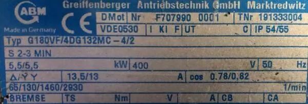 Motoreduktor / przekładnia 5,5kW 65/130obr. - zdjęcie 2