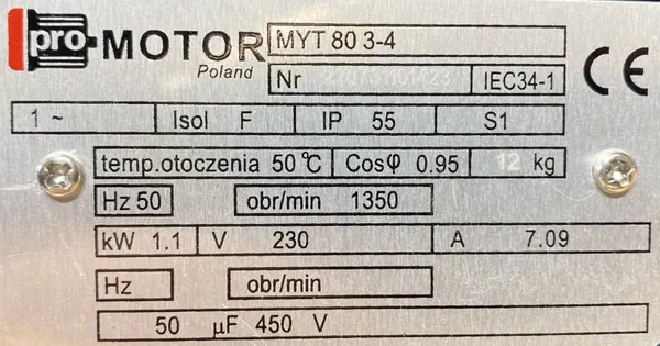 Motoreduktor / przekładnia 1,1kW 138obr. 1fazowy 230V NORD - zdjęcie 2