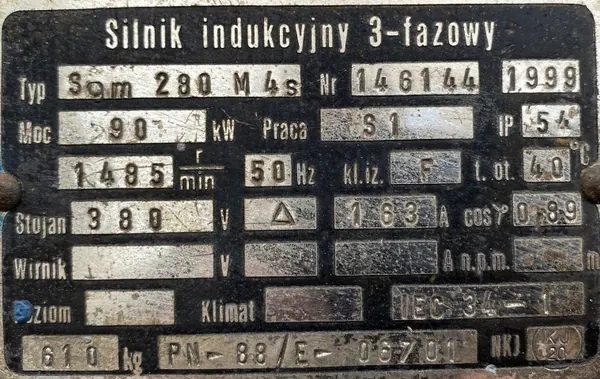Silnik elektryczny 90kW 1485obr. 3fazowy EMIT - zdjęcie 2