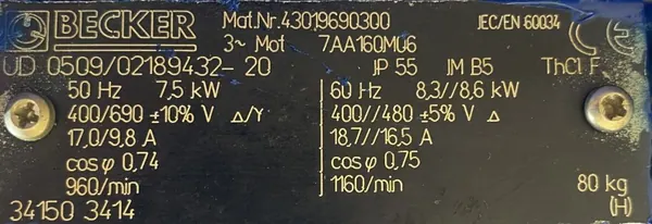 Silnik elektryczny 7,5kW 960obr. 3fazowy - zdjęcie 2