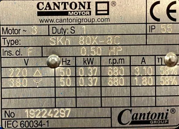 Silnik elektryczny 0,37kW 680obr. 3fazowy - zdjęcie 2